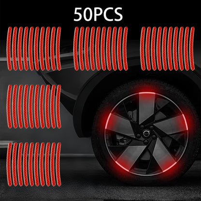 50PCS Fluorescent Reflective Exterior Accessories Decorative Decals Tape