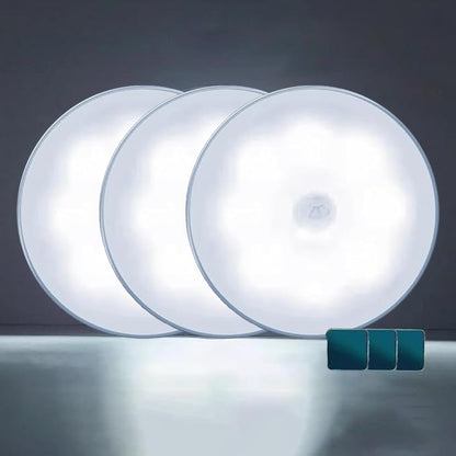 3 Pcs Rechargeable Motion Sensor 3 Color Night Light for Bedroom, Hallway, Cabinet