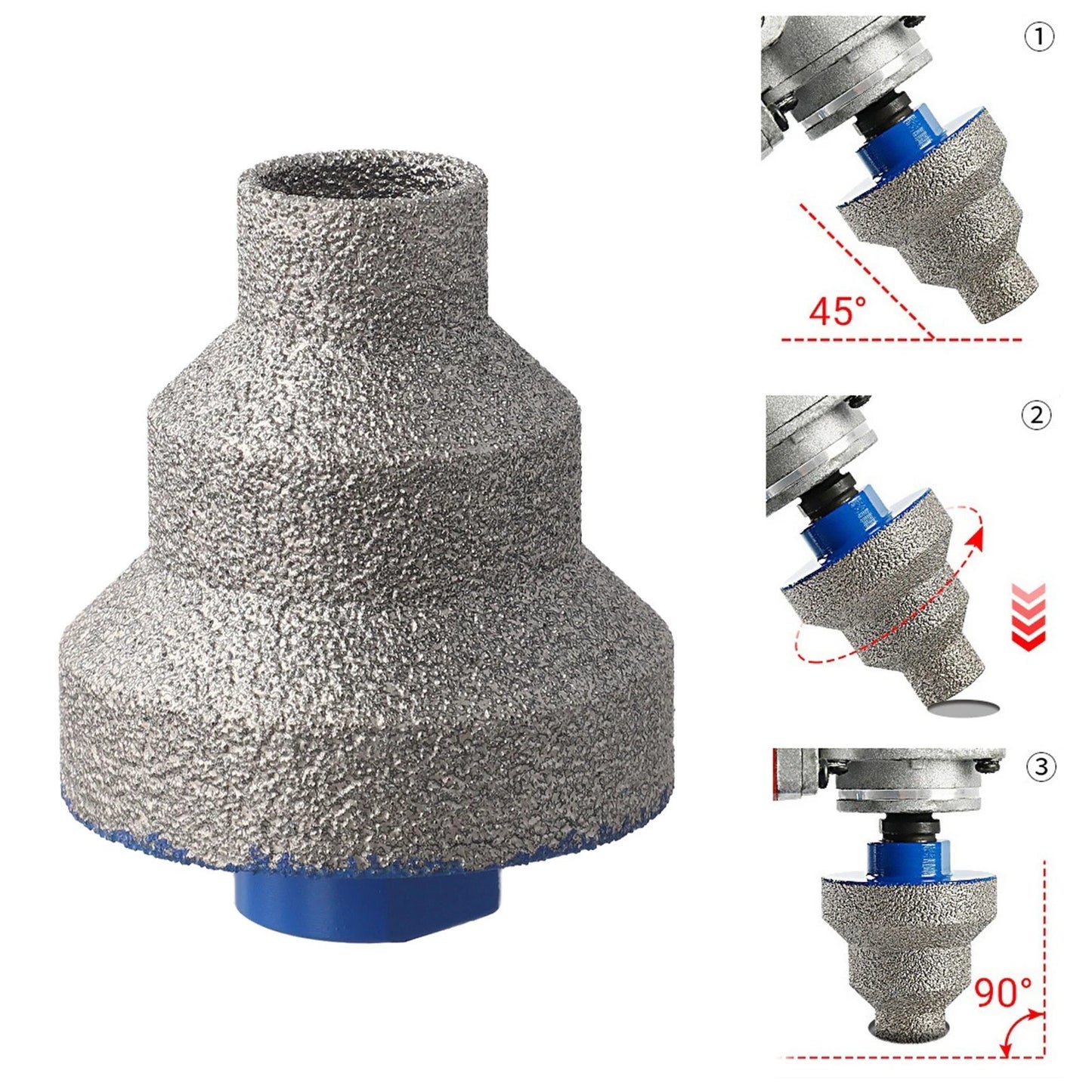 20-35-50mm Step Drill Bit Beveling Chamfer Bits Straight Flute For tiles marble