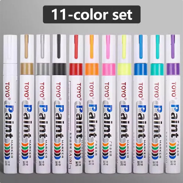 11Pcs Waterproof Permanent Paint Marker Pen Set