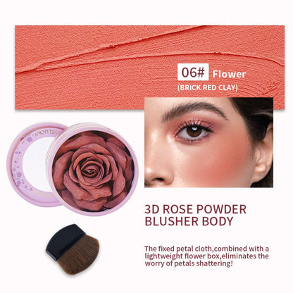 3D Rose Petal Blush Highlights Natural Makeup