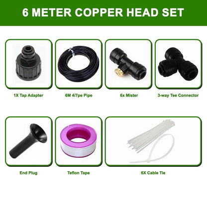 Spray Hose Water Misting System Watering System with Brass Nozzles