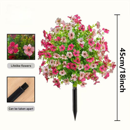 Artificial Straight Plug Plant Flowers with Ground Spikes for Outdoor Decoration