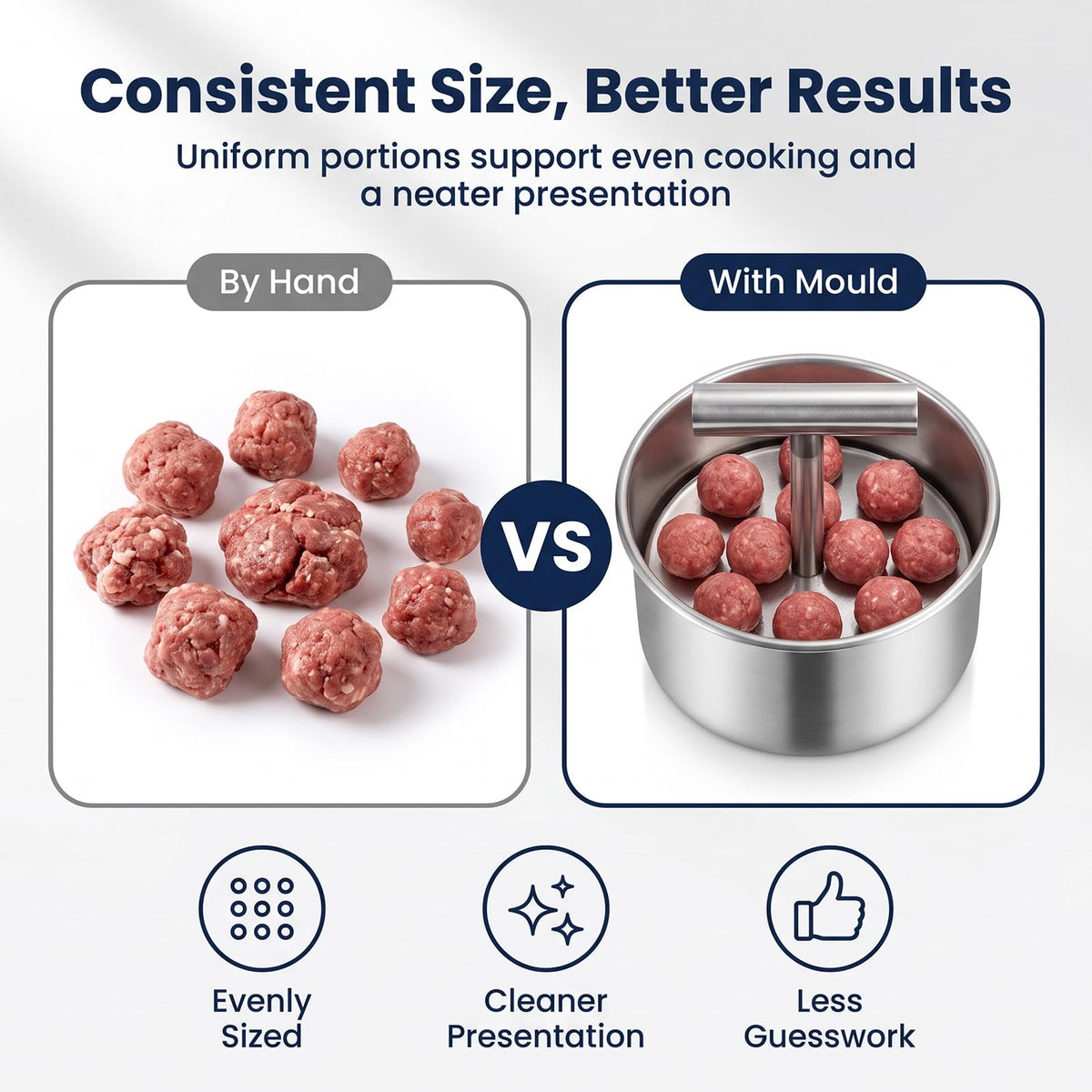 6/12 Balls Manual Meatball Maker Tool,Stainless Steel Meatball Making Mold