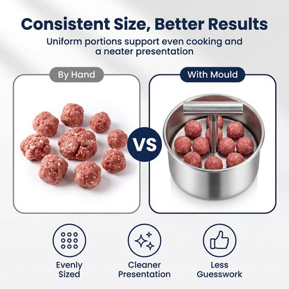 6/12 Balls Manual Meatball Maker Tool,Stainless Steel Meatball Making Mold