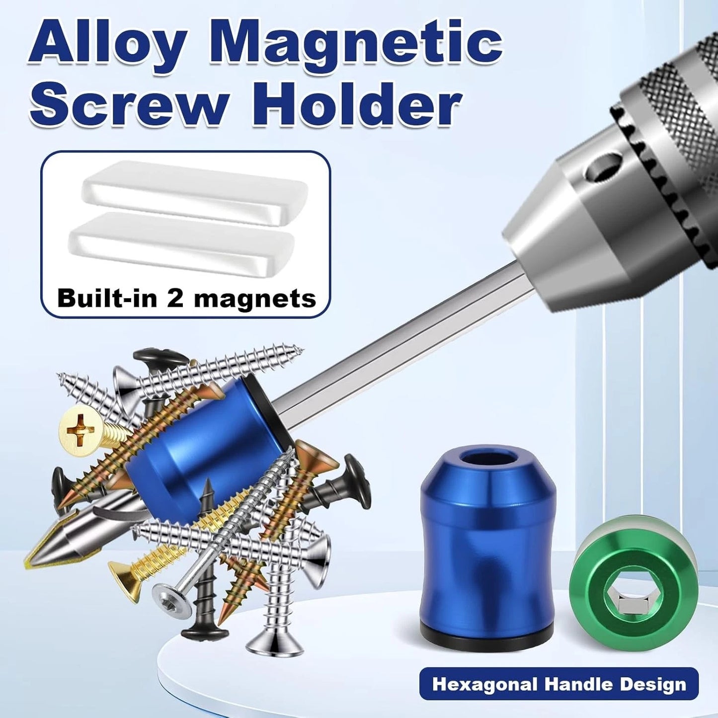 3PCS Strong Magnetic Screw Ring: 1/4 Inch/ 6.35 mm Universal Magnetic Screw Holder