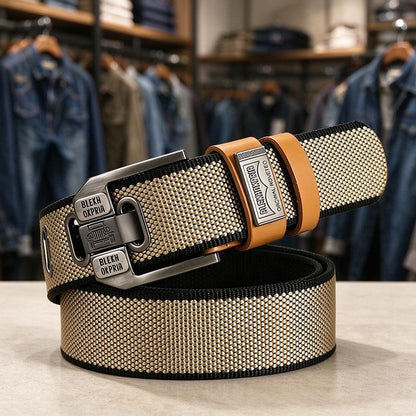Men’s Nylon Canvas Belt with Pin Buckle