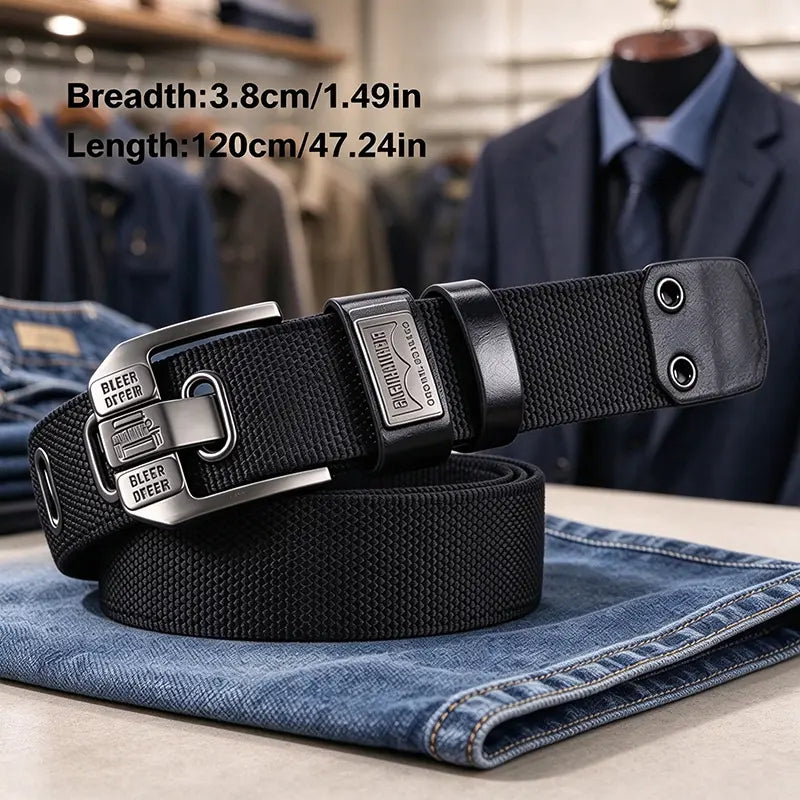 Men’s Nylon Canvas Belt with Pin Buckle