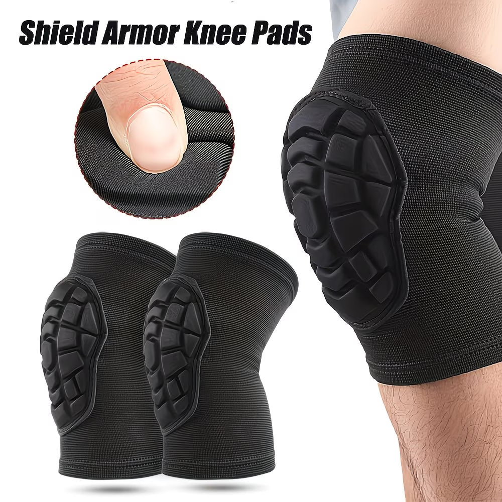 A Pair Knee Pads with Honeycomb Padding Brace Soft Compression Sleeve and Non-Slip