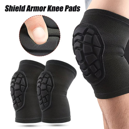 A Pair Knee Pads with Honeycomb Padding Brace Soft Compression Sleeve and Non-Slip