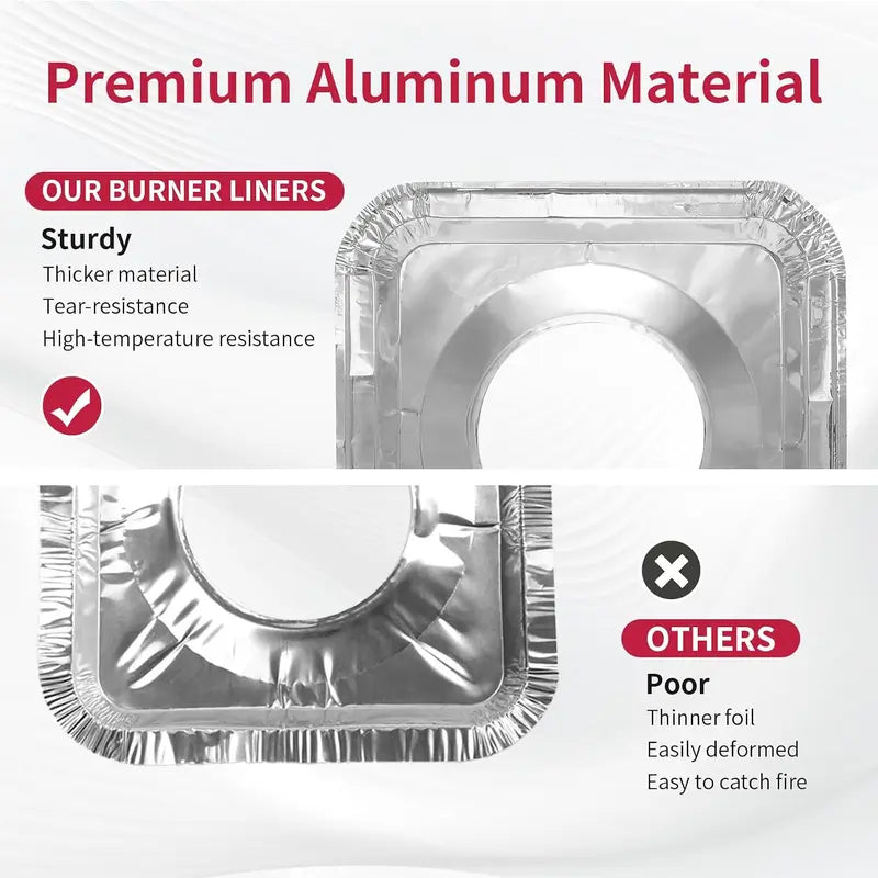 Aluminum Foil Gas Stove Burner Covers — Thickened Square Aluminum Foil Pads