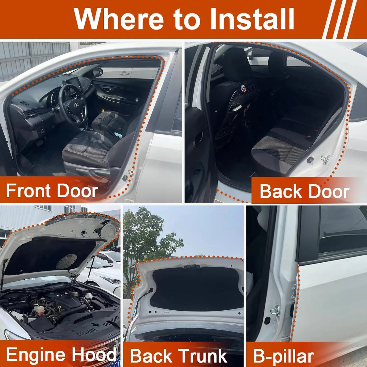 32.8 Ft Car Door Seal Strip Universal Self Adhesive Automotive Weather Stripping