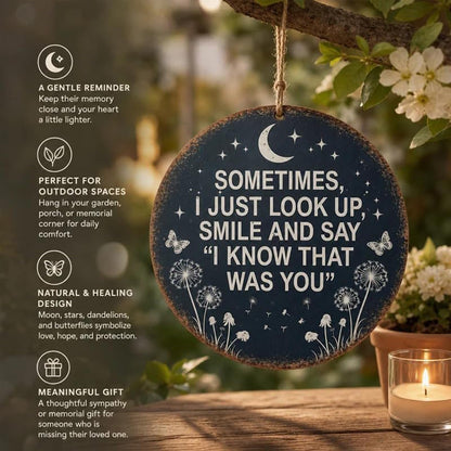 Memorial Garden Hanging Sign, Vintage Dandelion Metal Wall Art Sign
