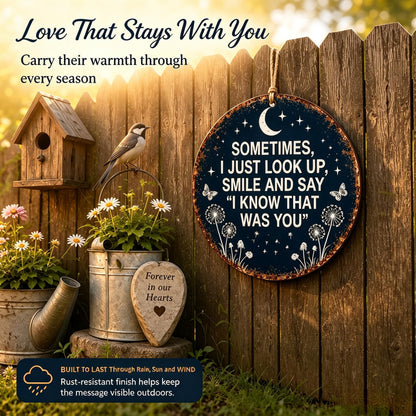 Memorial Garden Hanging Sign, Vintage Dandelion Metal Wall Art Sign