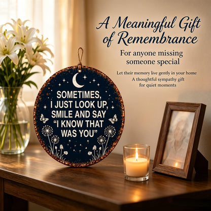 Memorial Garden Hanging Sign, Vintage Dandelion Metal Wall Art Sign