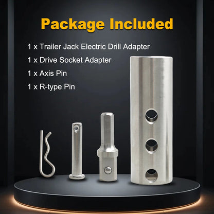Stainless Steel Trailer Jack Electric Drill Adapter With 1/2 In Socket Bit