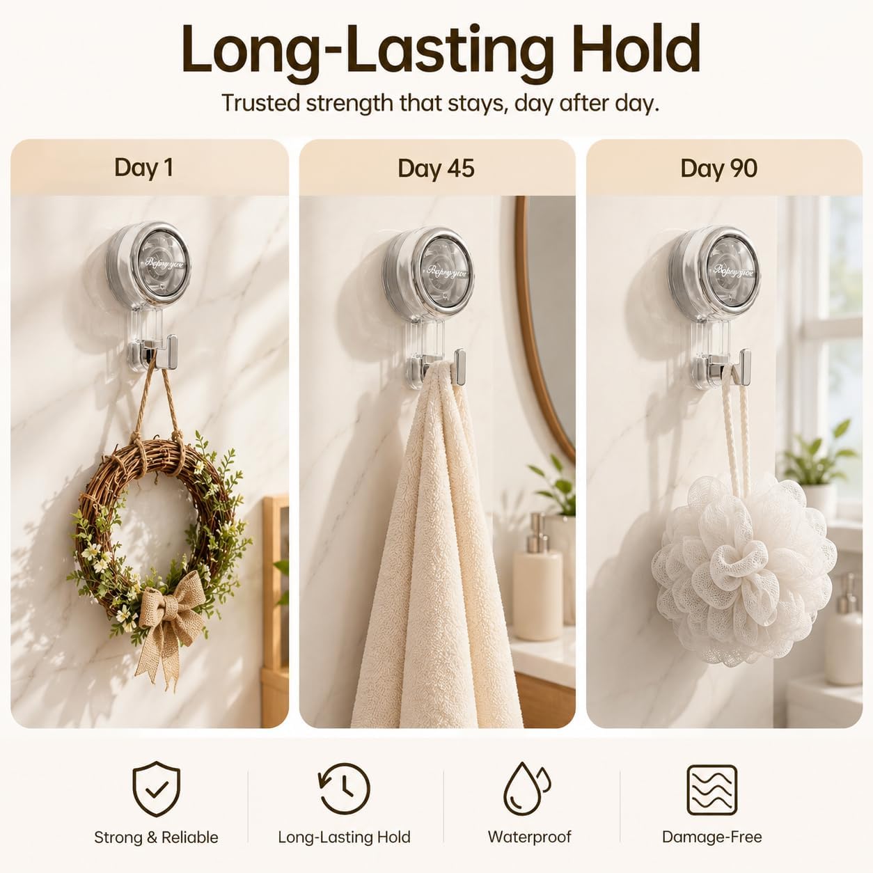 Heavy Duty Suction Cup Hooks for Window Shower Glass Door