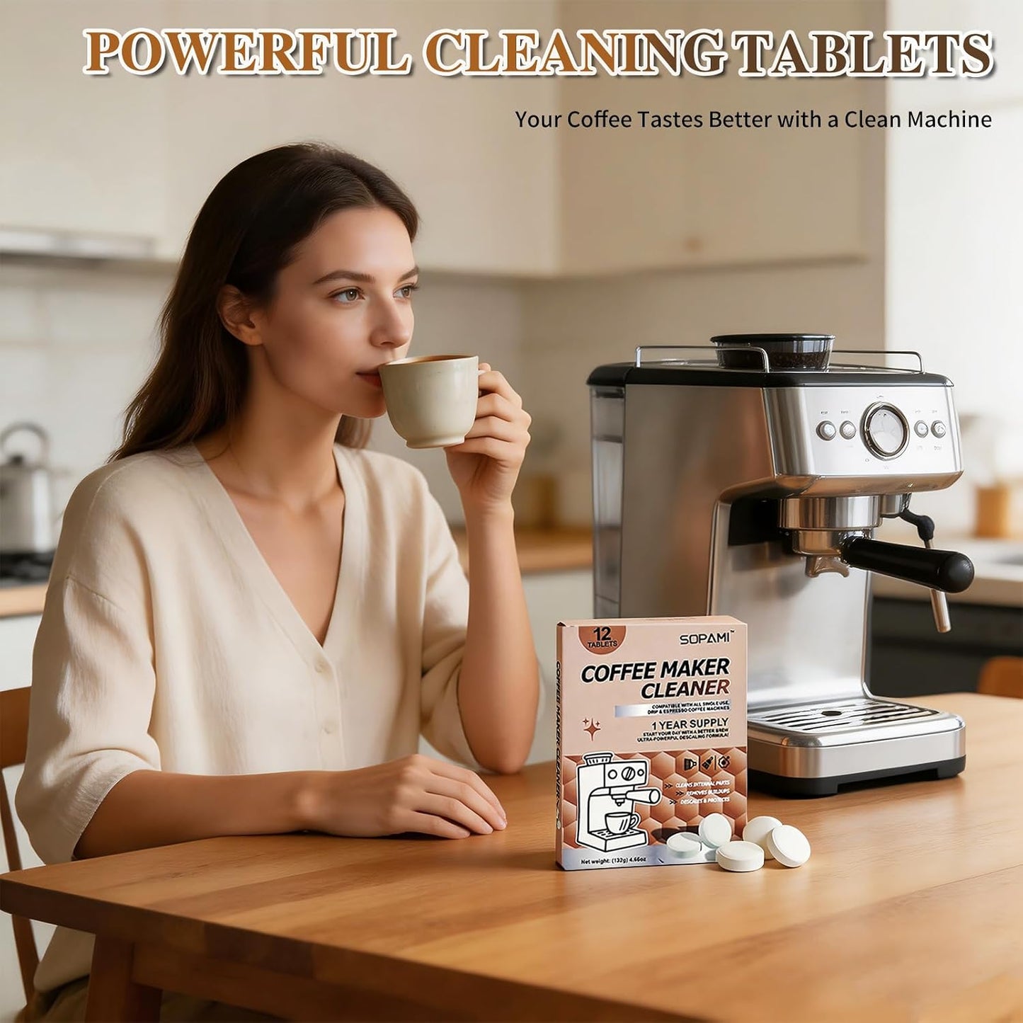 12 Count Coffee Machine Descaler Speed Cleaning Tablets