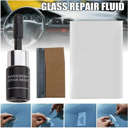 Car Windshield Cracked Glass Repair Fluid - Automotive Nano Total Fluid Kit