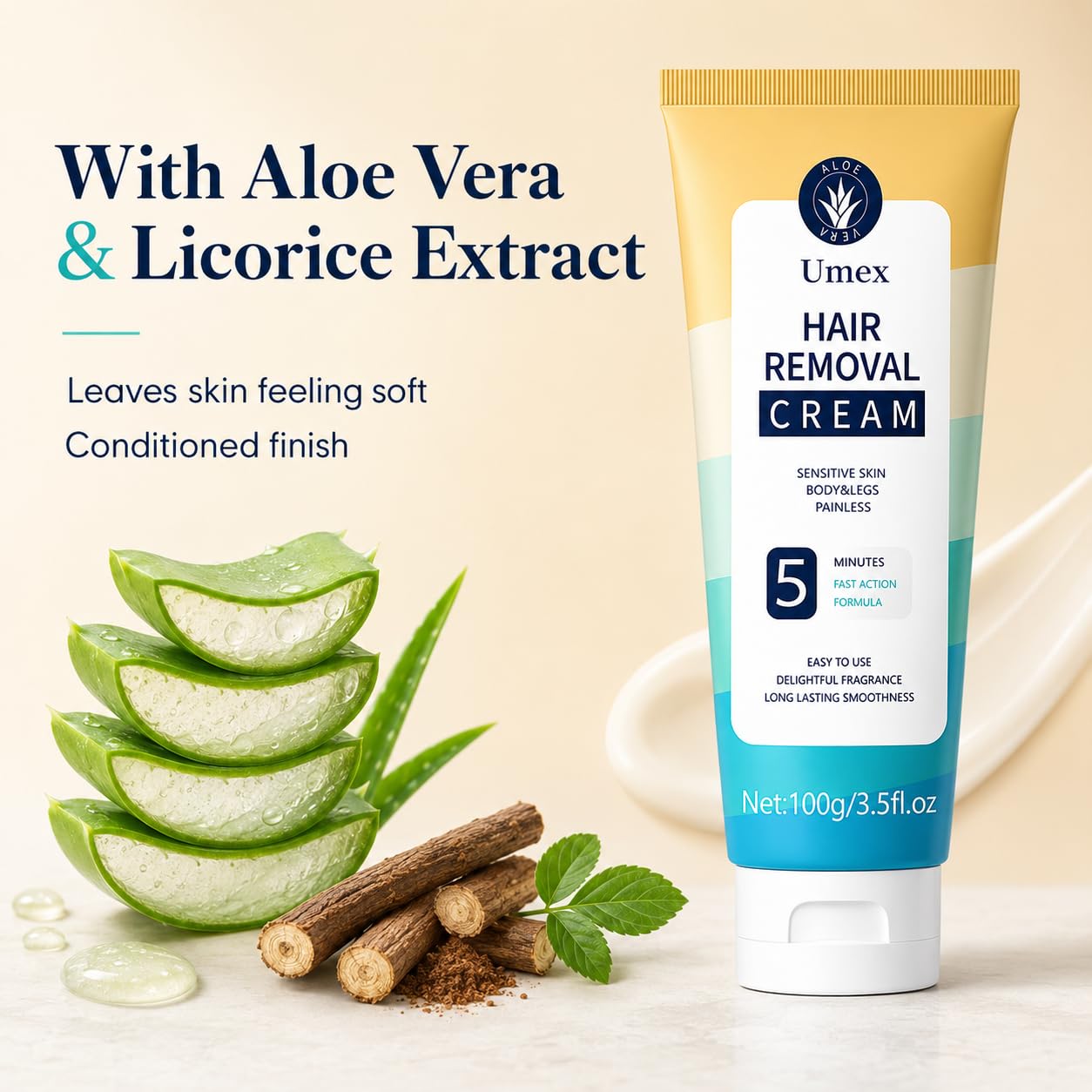Depilatory Painless Hair Removal Cream for Sensitive Skin