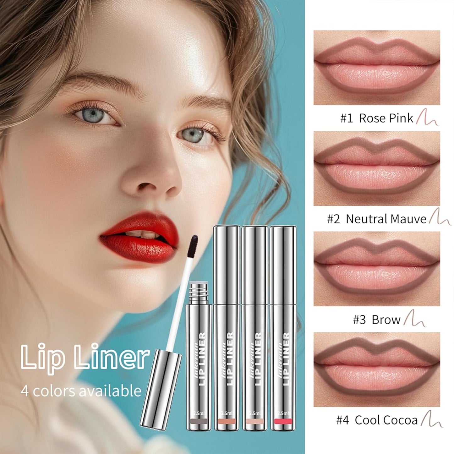4Pcs Peel Off Lip Liner Stain