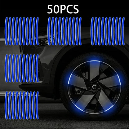 50PCS Fluorescent Reflective Exterior Accessories Decorative Decals Tape