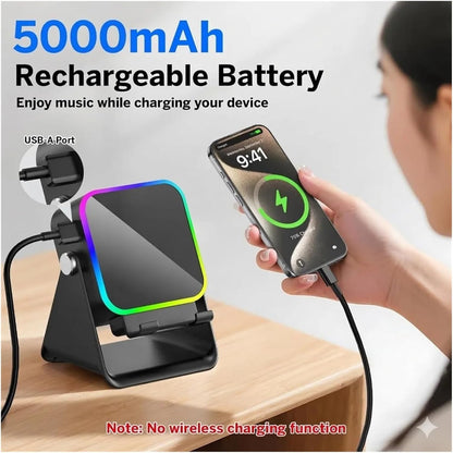 5-in-1 Wireless Induction Bluetooth Speaker with Phone Stand