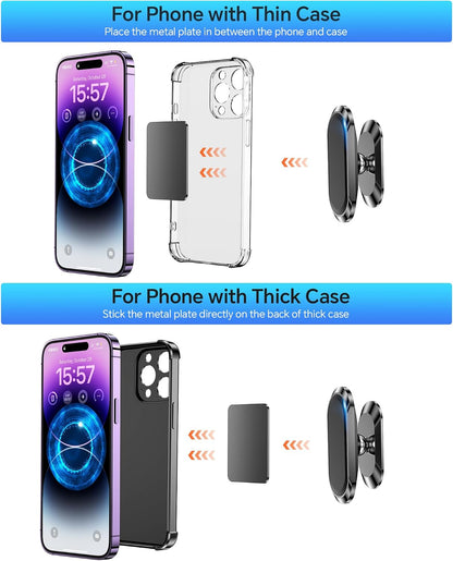 2-Pack Strong Magnetic Phone Holder for Car Dash