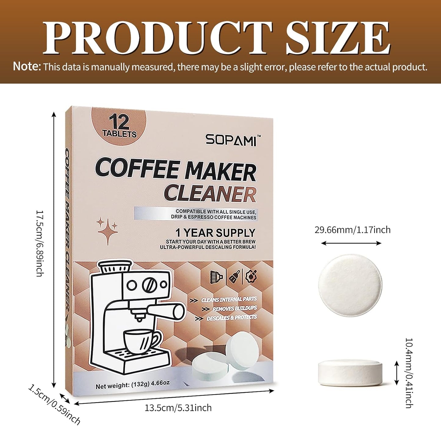 12 Count Coffee Machine Descaler Speed Cleaning Tablets