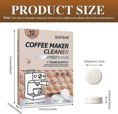 12 Count Coffee Machine Descaler Speed Cleaning Tablets