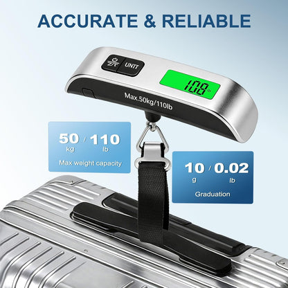 110lb Suitcase Weight Scale for Travel with Backlit LCD Display