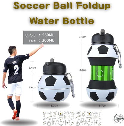 500ML Portable Soccer Ball Foldup Water Bottle