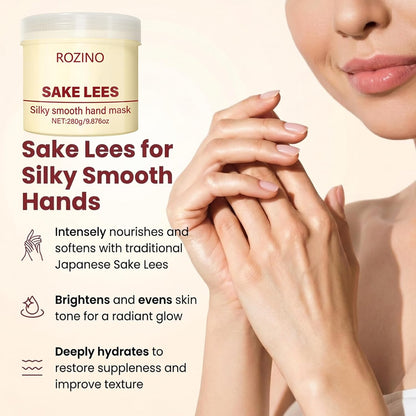 Deep Moisturizing Sake Lees Hand Mask for Dry, Cracked Hands