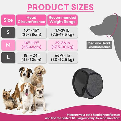 Dog Ear Muffs Noise Protection, Calming,Stress-Reducing, Comfortable  for Firework, Grooming, Thunderstorms, Swimming, Bathing,