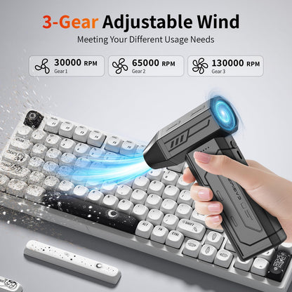 Compressed Air Duster - 130000RPM Super Power Cordless Air Duster