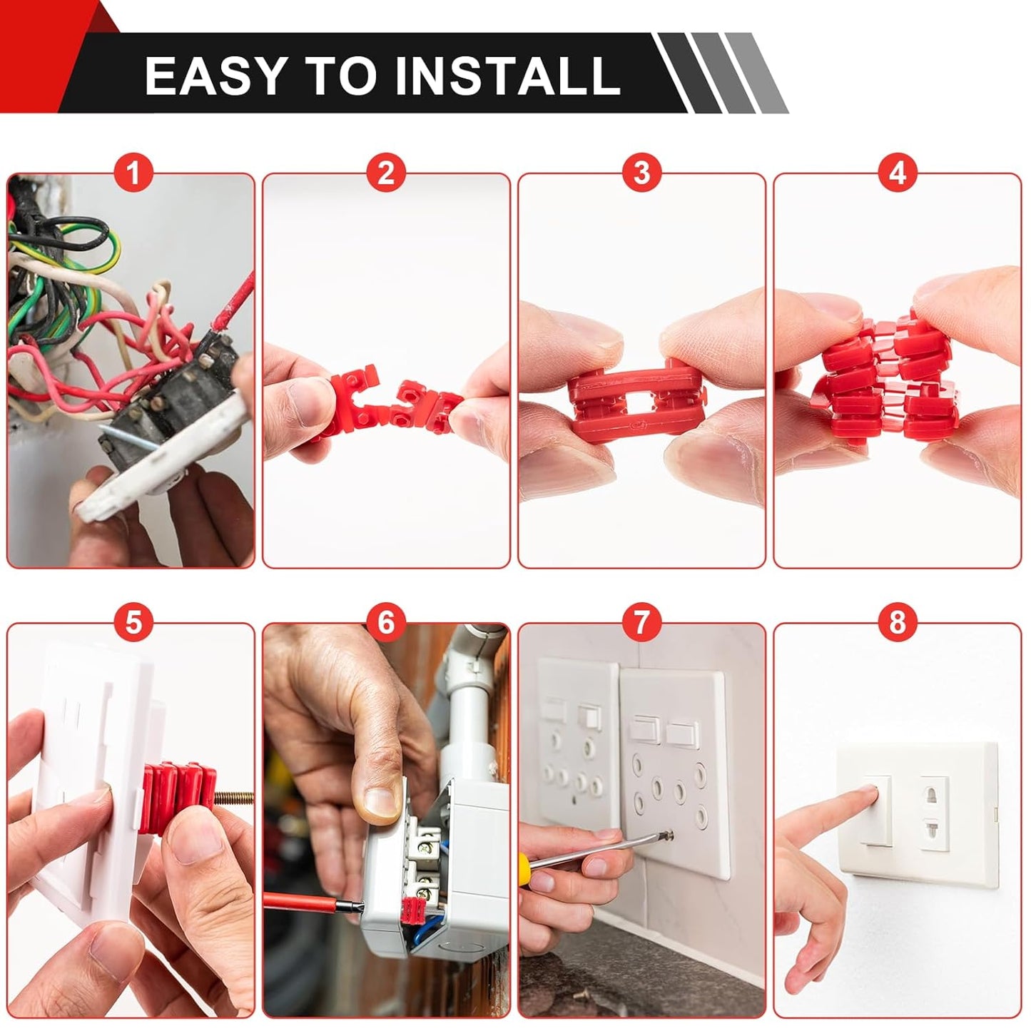 100Pcs Plastic Outlet Spacer Not Pressure Insulation Pad Set