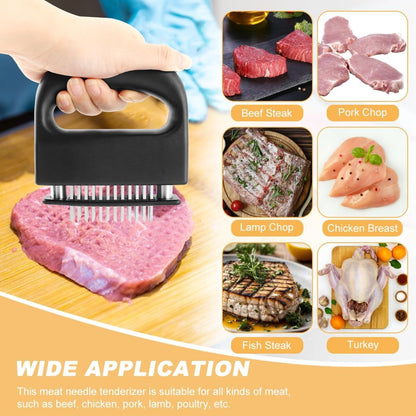 Stainless Steel Meat Tenderizer with 48 Ultra Sharp Needle Blades