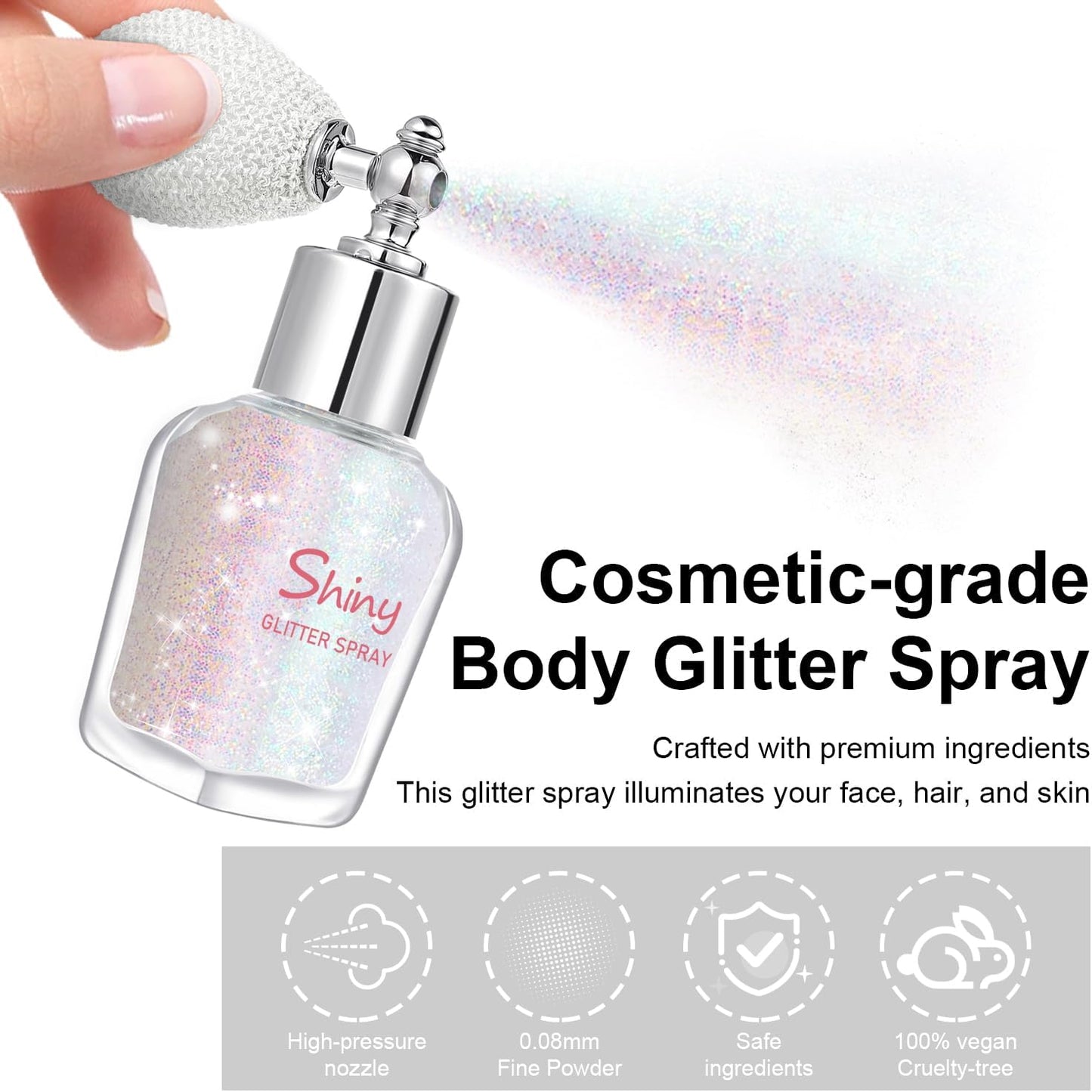 Fine Body Shimmer Powder & Hair Sparkle Highlighter Makeup
