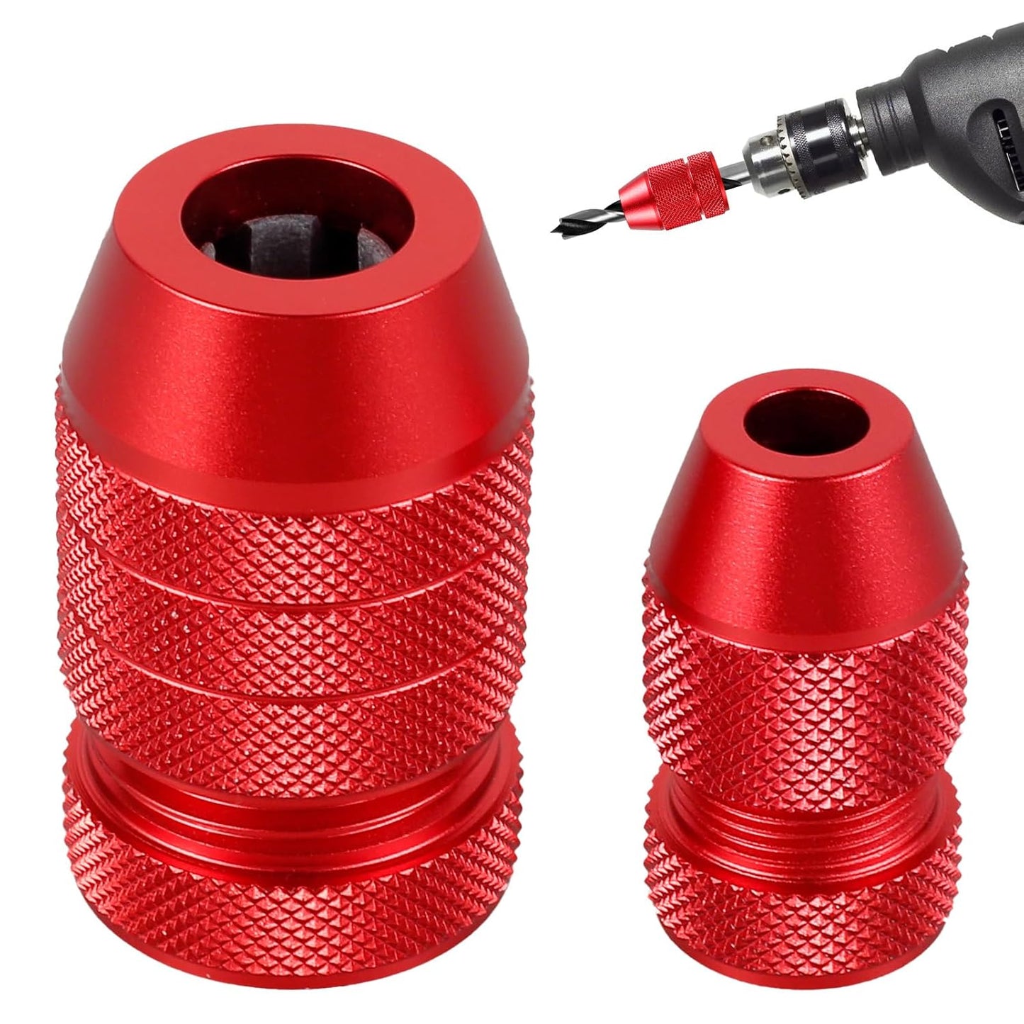 2Pcs Aluminum Alloy Adjustable Drill Bit Stop Collar Set