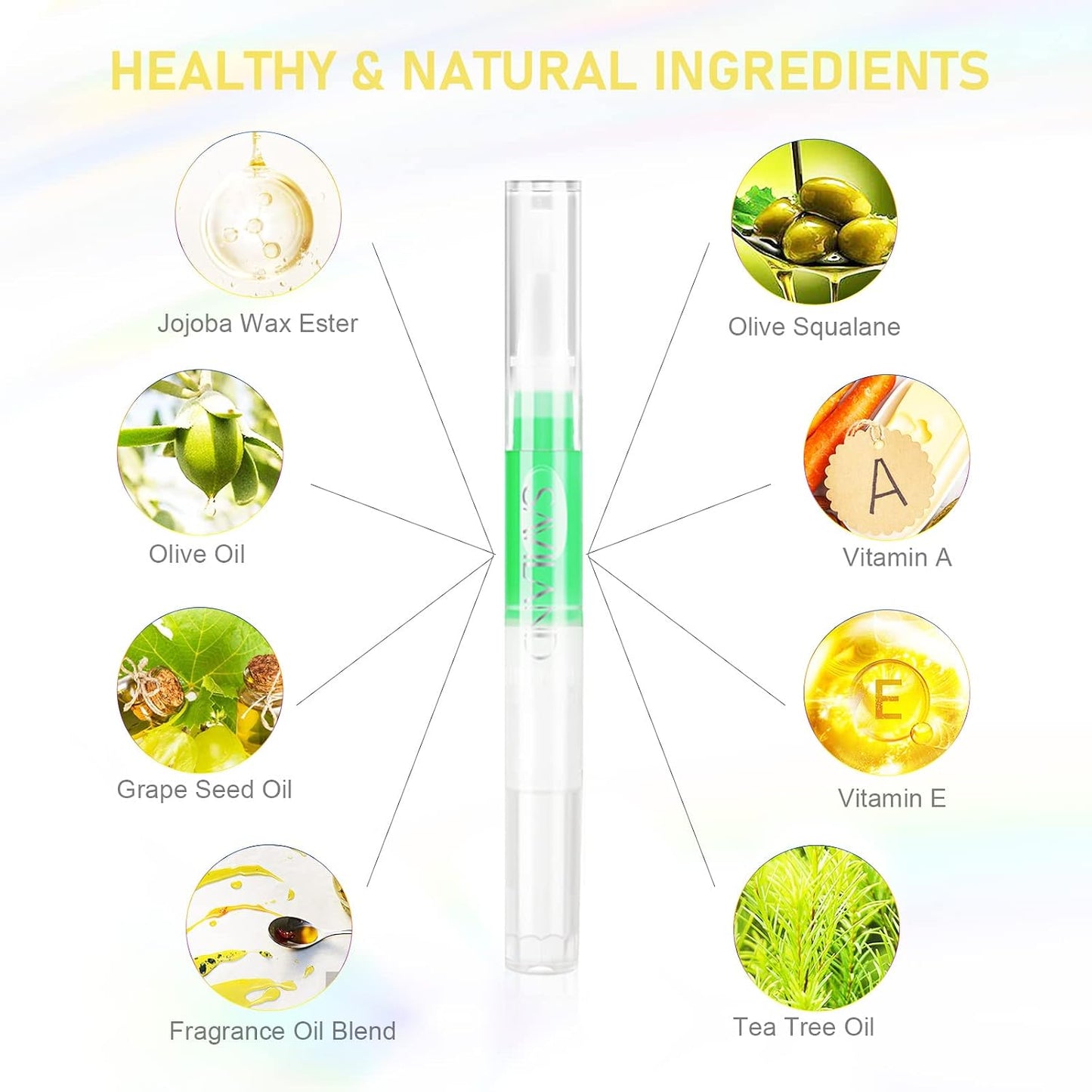 6PCS Natural Revitalizing Cuticle Oil for Nails with Vitamin E