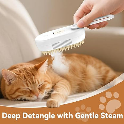 4 in 1 Rechargeable Pet Steam Brush for Shedding