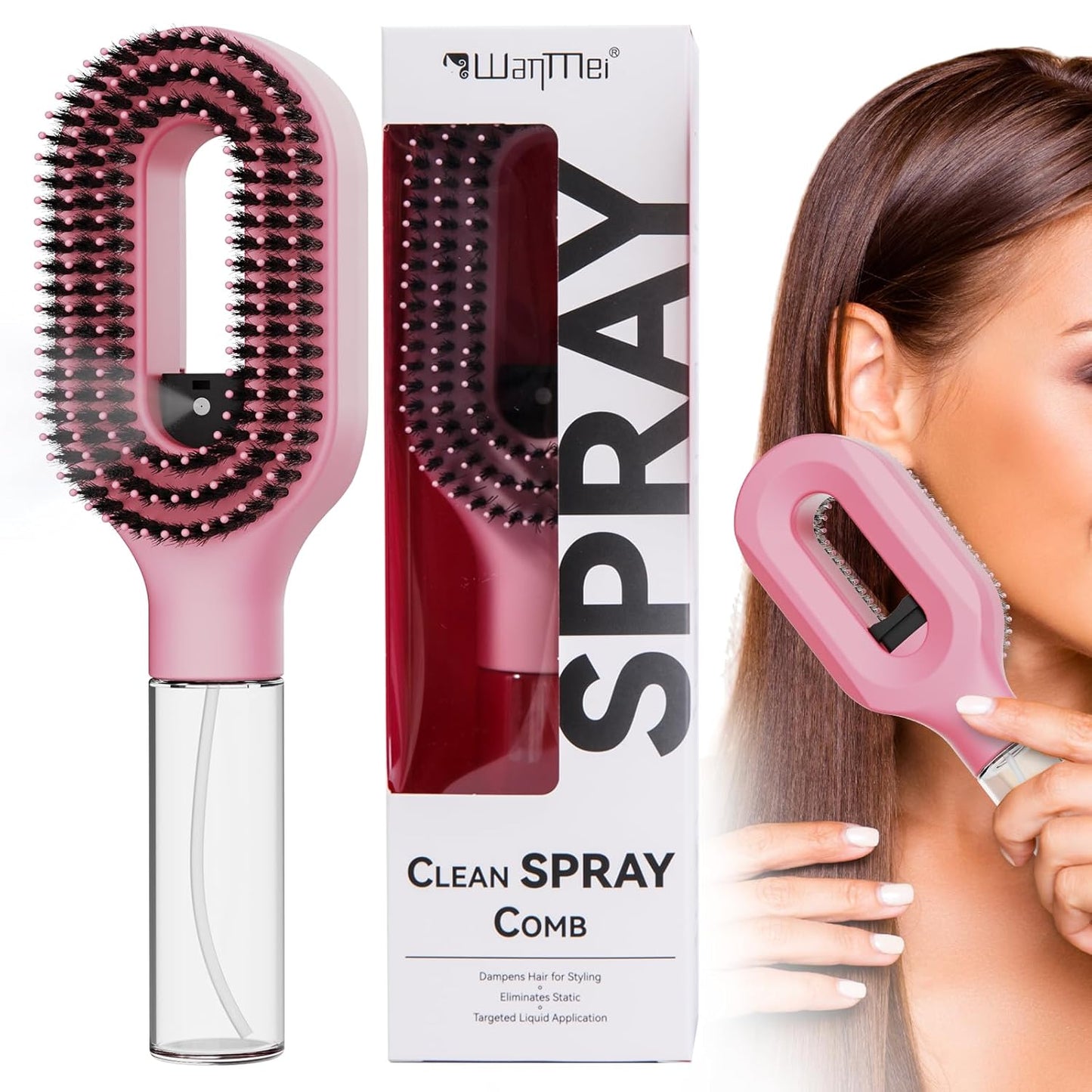 Curl Refresh Detangling Brush with Fine Mist Spray