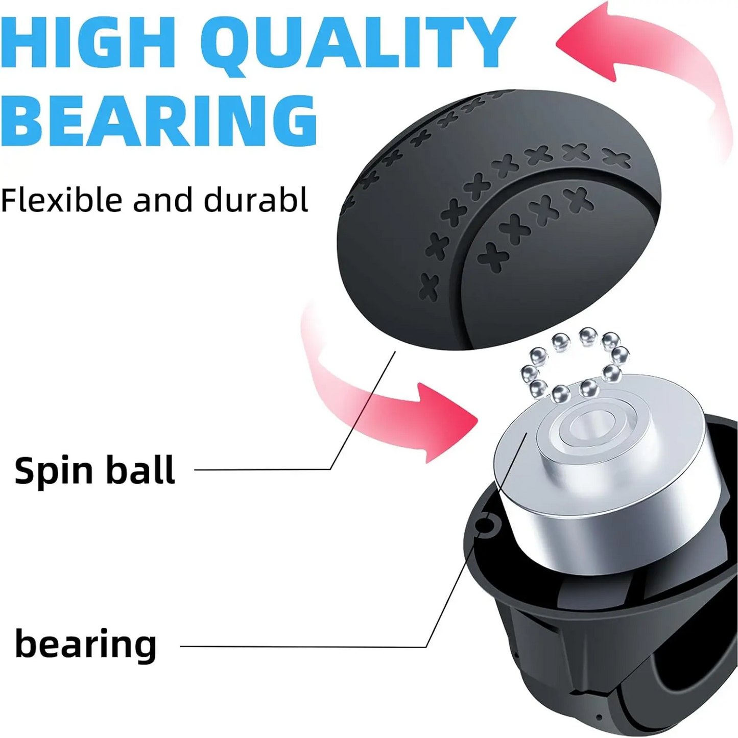 New Heavy Duty Steering Wheel Spinner Soft Silicone Metal Bearings Car Power Handle