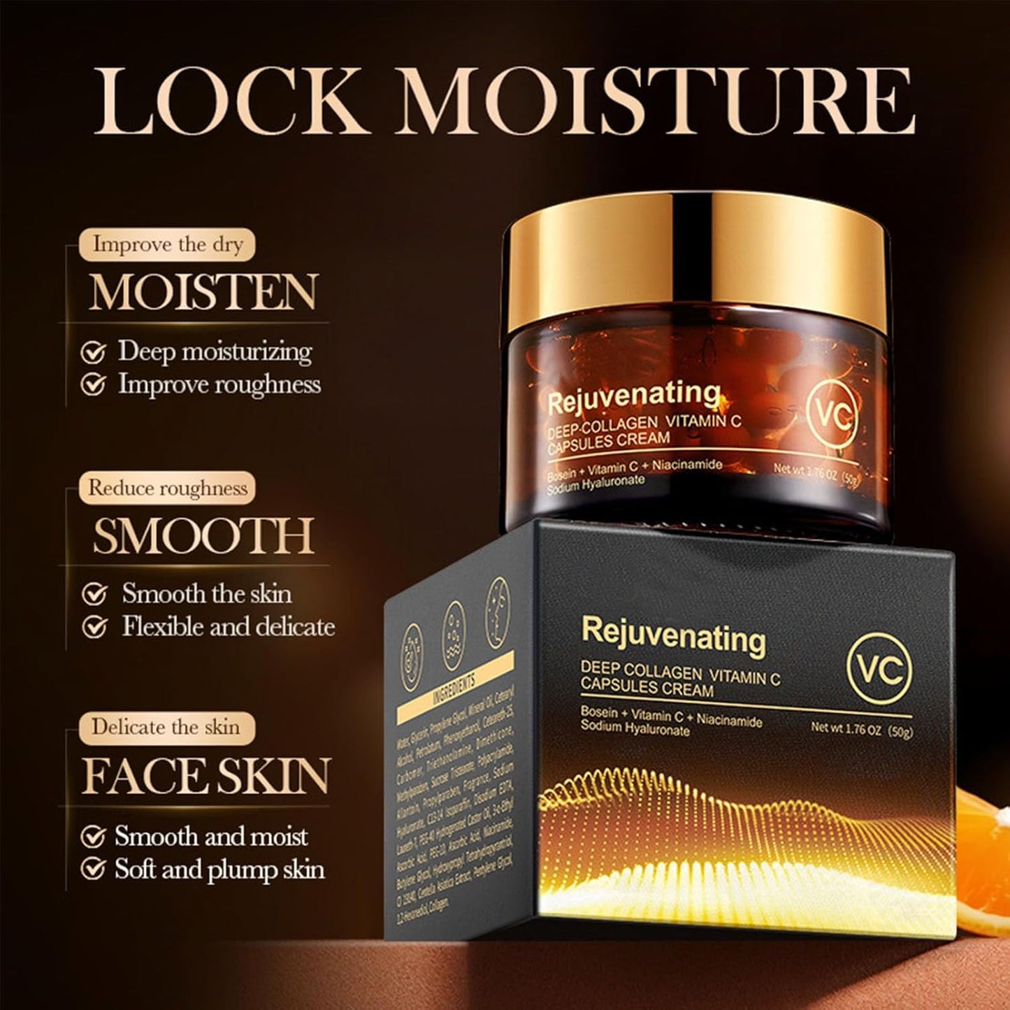 Collagen & Vitamin C Moisturizer, Collagen Cream for Face