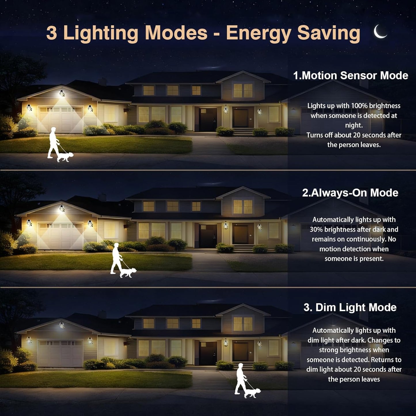 Solar Security Waterproof Motion Sensor Wall Lights with Remote