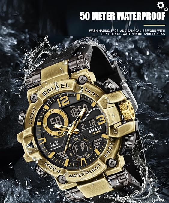 Men's LED Digital Waterproof Sports 5ATM Shockproof Watch