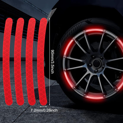 50PCS Fluorescent Reflective Exterior Accessories Decorative Decals Tape