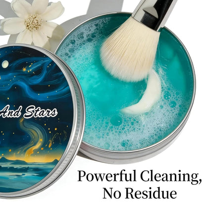 Makeup Brush Cleaner Soap with Silicone Cleaning Pad