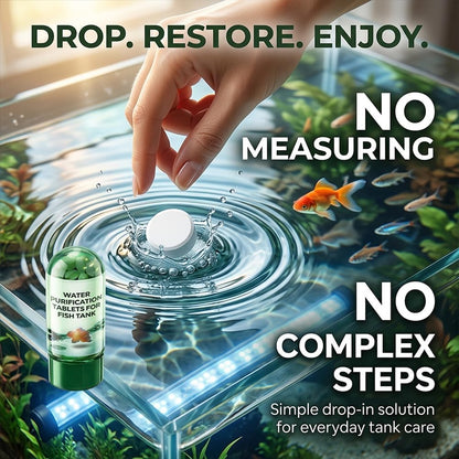 Powerful Aquarium Water Purification Tablet,  Efficient Clear Turbidity & Improve Water Quality