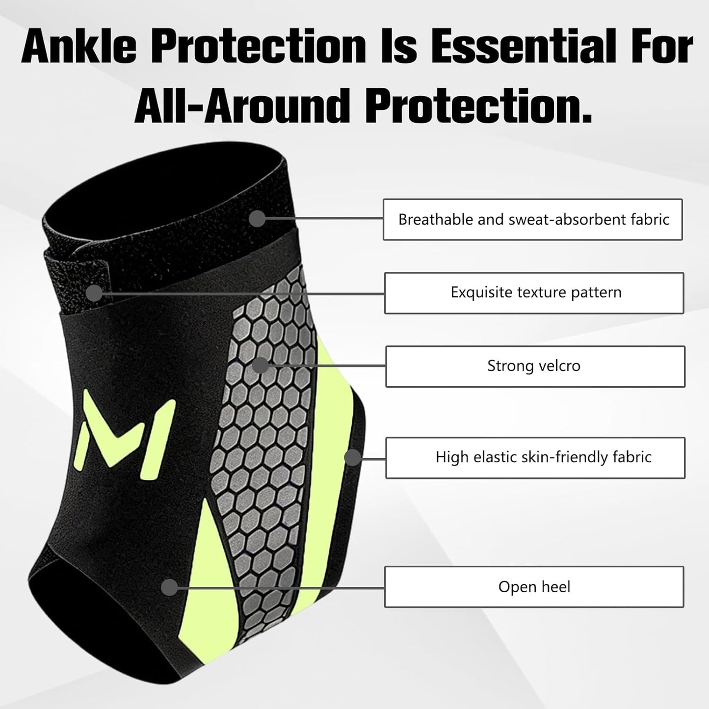 2-Pack Unisex Adjustable Professional Ankle Protector Brace